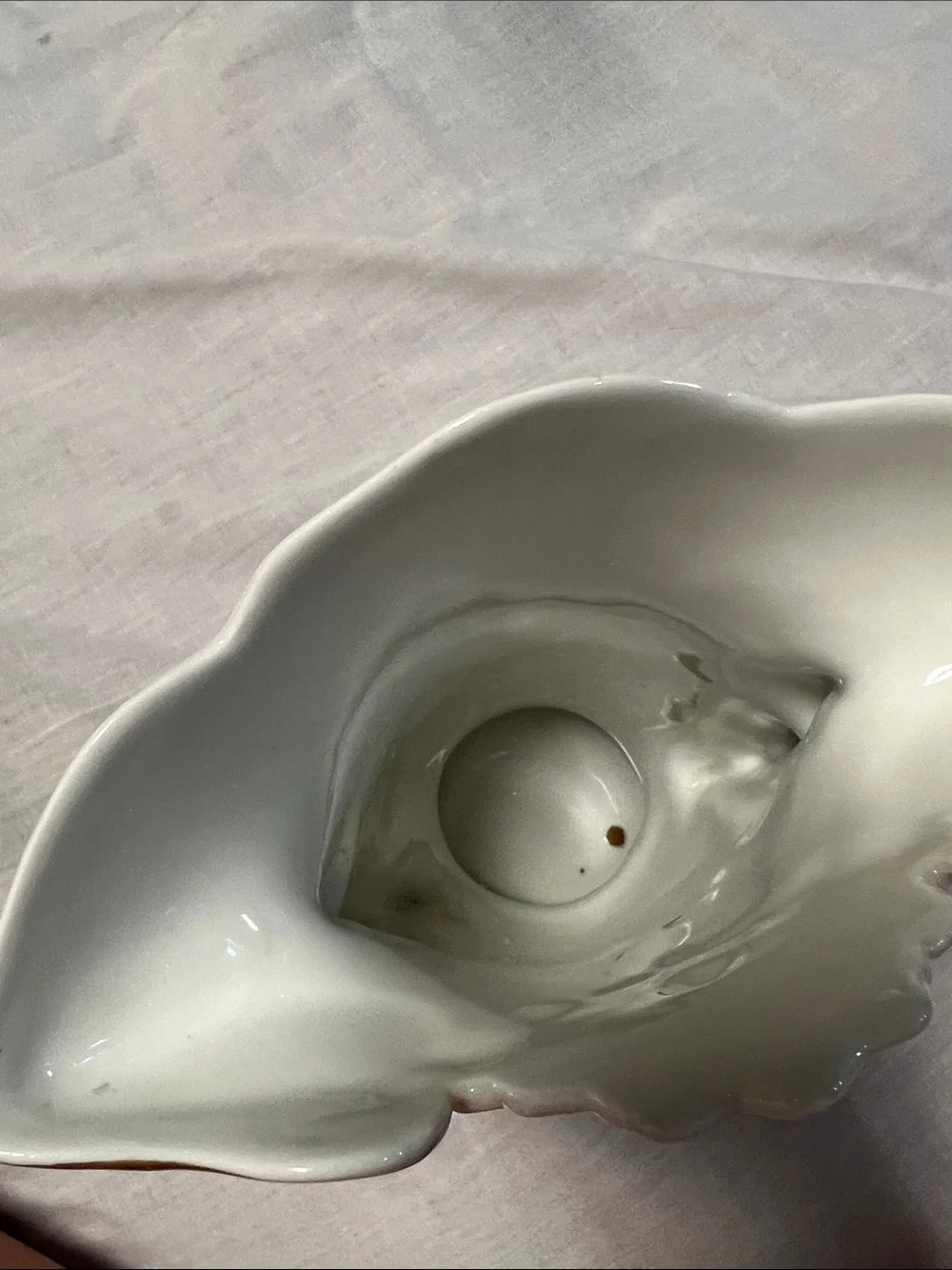 Vintage White Porcelain Floral Accent Vase with Gold Trim made in Belgium